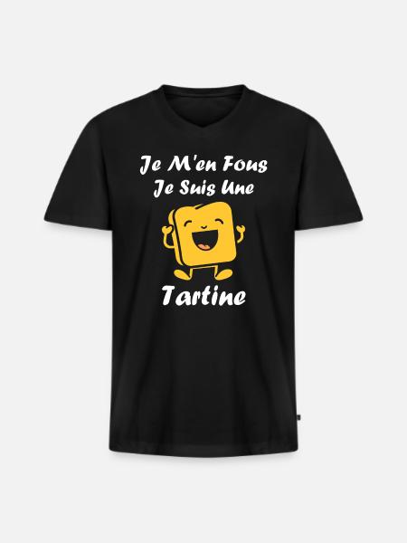 Tartine - T-shirt encolure en V Premium bio Homme - noir