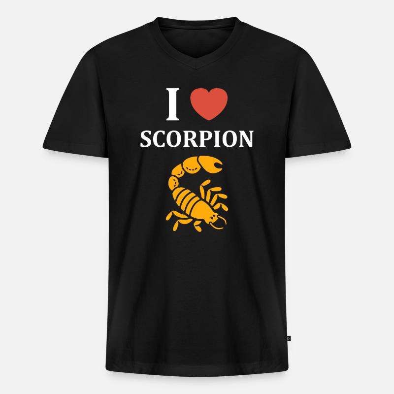 Skorpion - Männer Premium Bio T-Shirt mit V-Ausschnitt - Schwarz