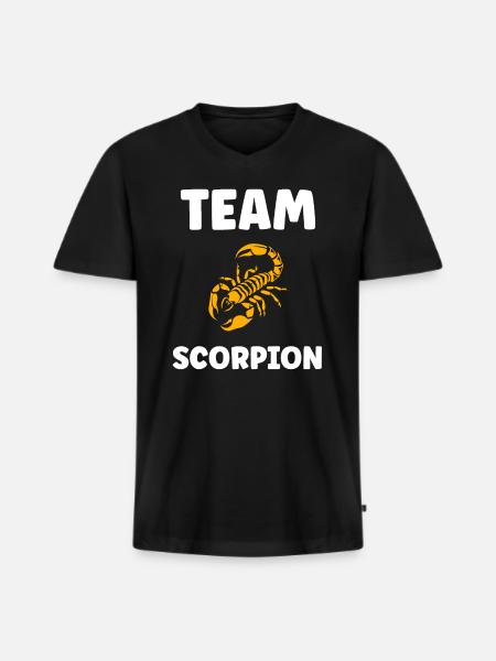 scorpion - T-shirt encolure en V Premium bio Homme - noir