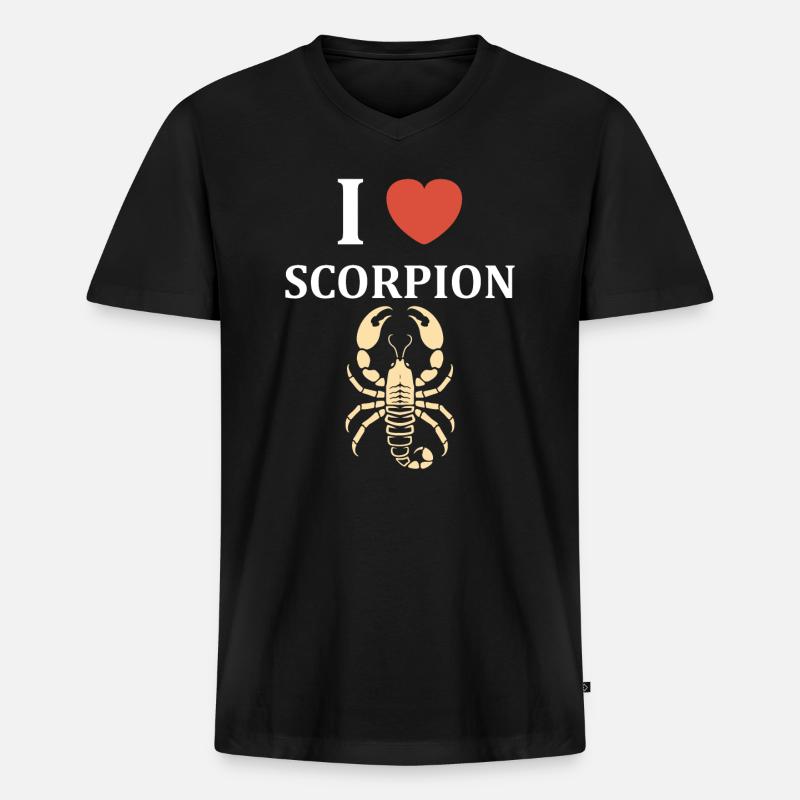 Skorpion - Männer Premium Bio T-Shirt mit V-Ausschnitt - Schwarz