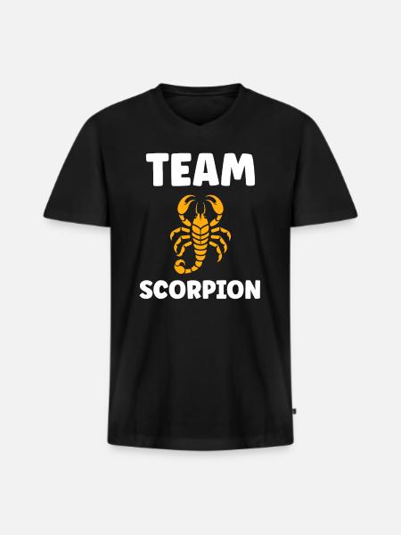 scorpion - T-shirt encolure en V Premium bio Homme - noir