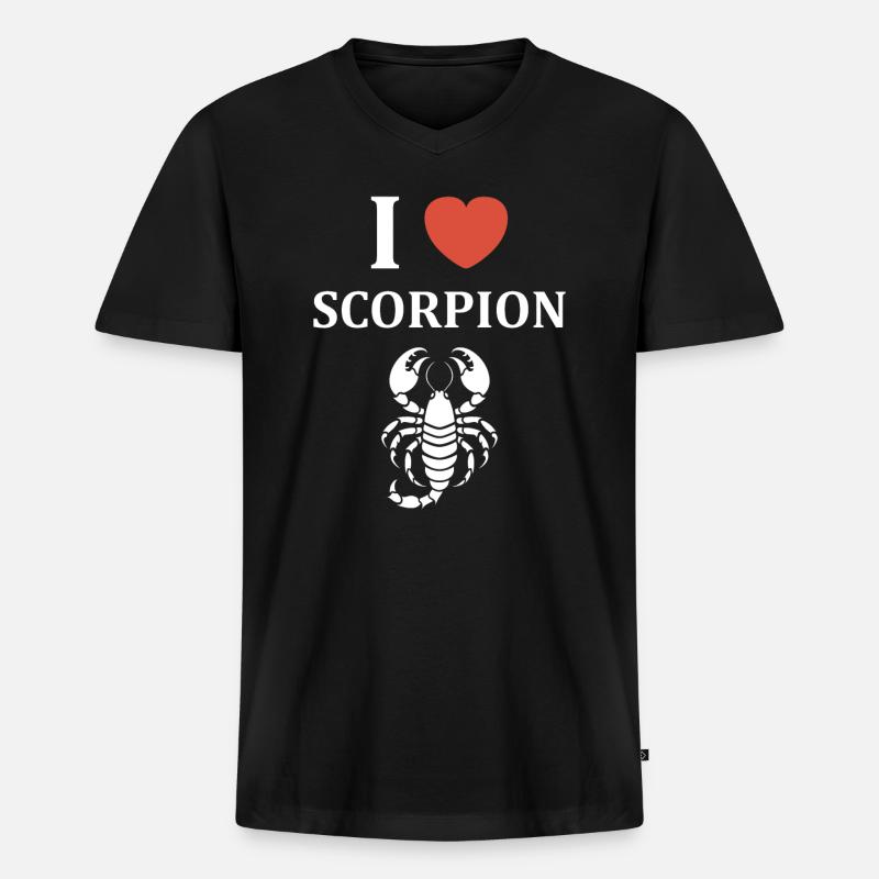 Skorpion - Männer Premium Bio T-Shirt mit V-Ausschnitt - Schwarz