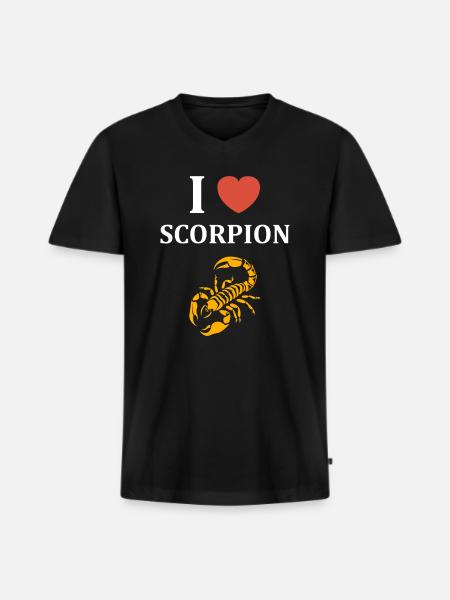 scorpion - T-shirt encolure en V Premium bio Homme - noir