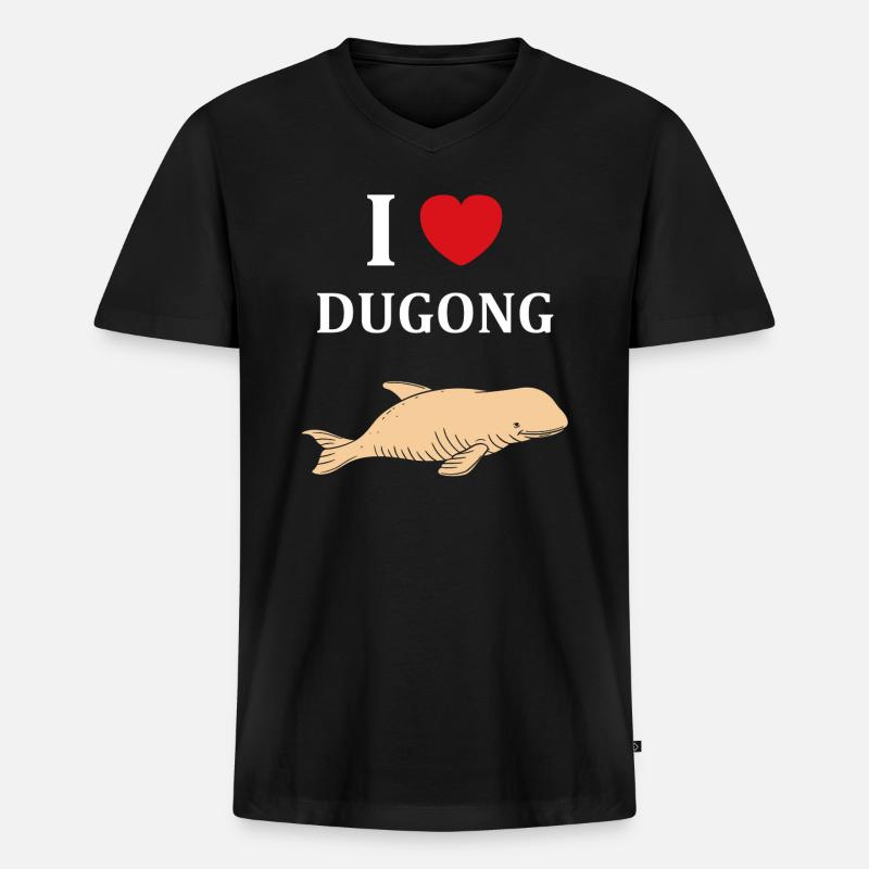 Dugong - Männer Premium Bio T-Shirt mit V-Ausschnitt - Schwarz