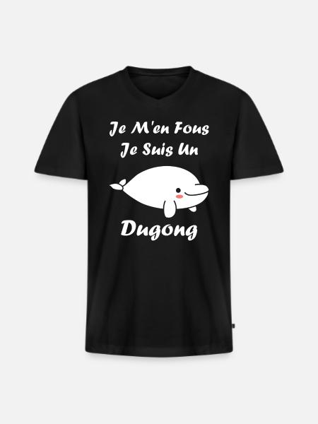 Dugong - Men's Premium Organic T-shirt with V-neck - black
