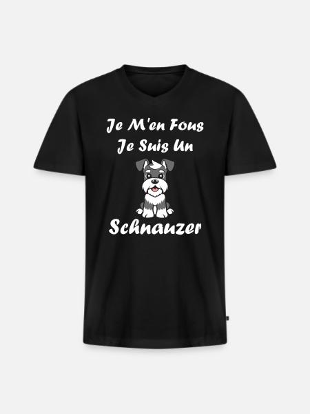 Schnauzer - Men's Premium Organic T-shirt with V-neck - black