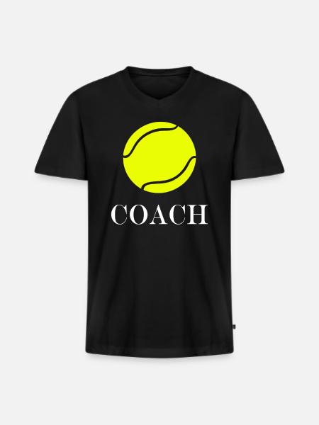 Tennis Coach - Men's Premium Organic T-shirt with V-neck - black