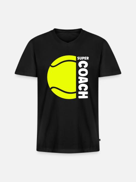 Tennis Coach - Men's Premium Organic T-shirt with V-neck - black