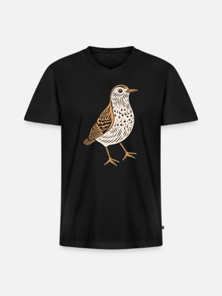 Woodcock - Men's Premium Organic T-shirt with V-neck - black