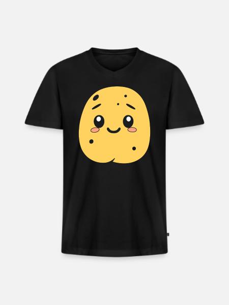 Patate - T-shirt encolure en V Premium bio Homme - noir