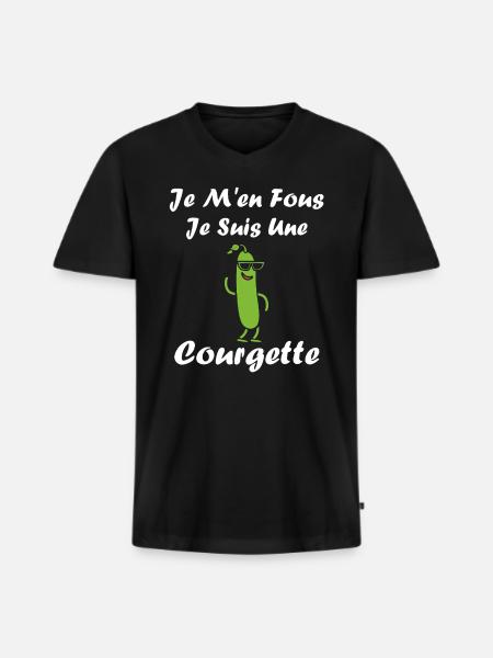 Zucchini Humor - Men's Premium Organic T-shirt with V-neck - black