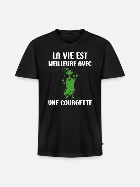 Zucchini Humor - Men's Premium Organic T-shirt with V-neck - black