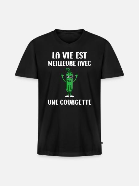 Zucchini Humor - Men's Premium Organic T-shirt with V-neck - black