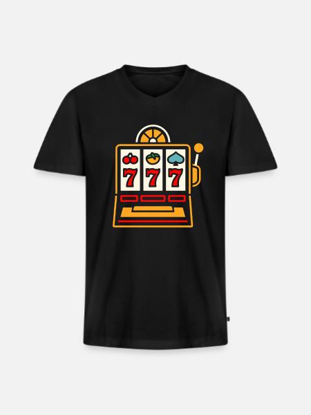 Casino - Men's Premium Organic T-shirt with V-neck - black