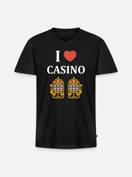 Casino - Men's Premium Organic T-shirt with V-neck - black