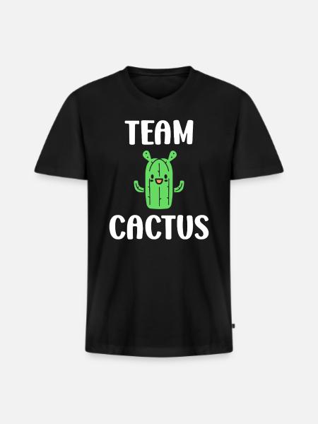 Cactus - Men's Premium Organic T-shirt with V-neck - black