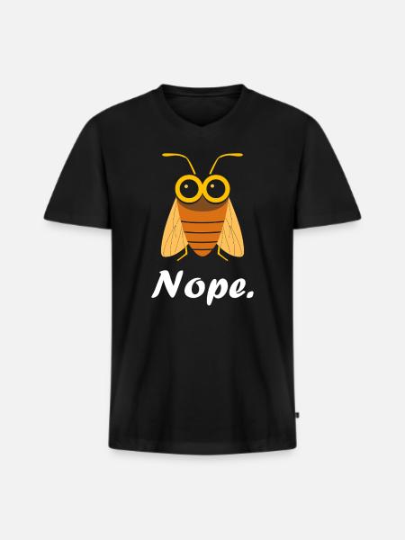 cicada - Men's Premium Organic T-shirt with V-neck - black