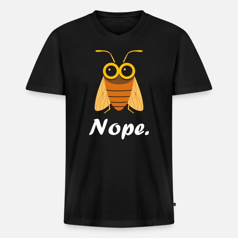 Zikade - Männer Premium Bio T-Shirt mit V-Ausschnitt - Schwarz
