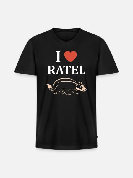 Honey badger - Men's Premium Organic T-shirt with V-neck - black