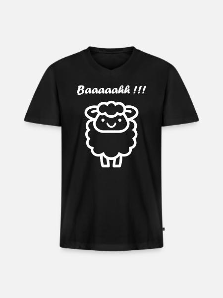 Sheep - Men's Premium Organic T-shirt with V-neck - black