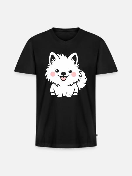Pomsky - Men's Premium Organic T-shirt with V-neck - black