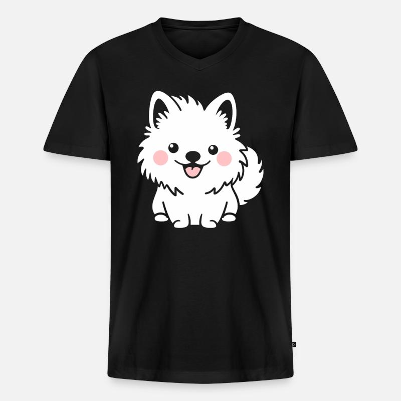 Pomsky - Männer Premium Bio T-Shirt mit V-Ausschnitt - Schwarz