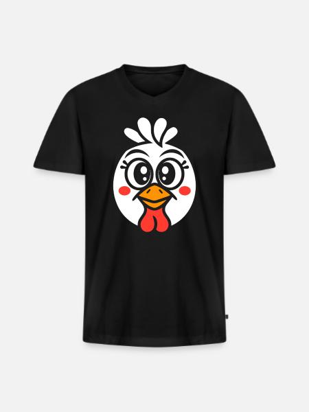 dinde - T-shirt encolure en V Premium bio Homme - noir