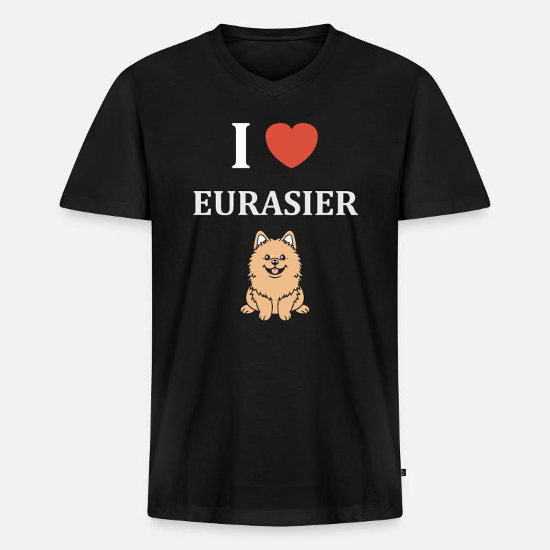 Eurasier - Männer Premium Bio T-Shirt mit V-Ausschnitt - Schwarz