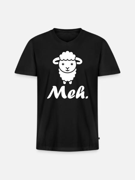 sheep - Men's Premium Organic T-shirt with V-neck - black