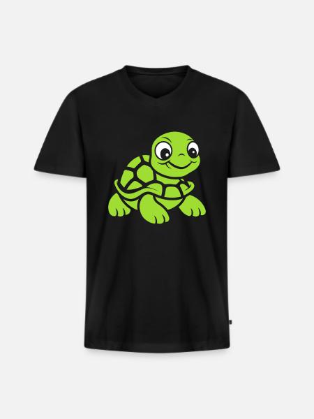 tortoise - Men's Premium Organic T-shirt with V-neck - black