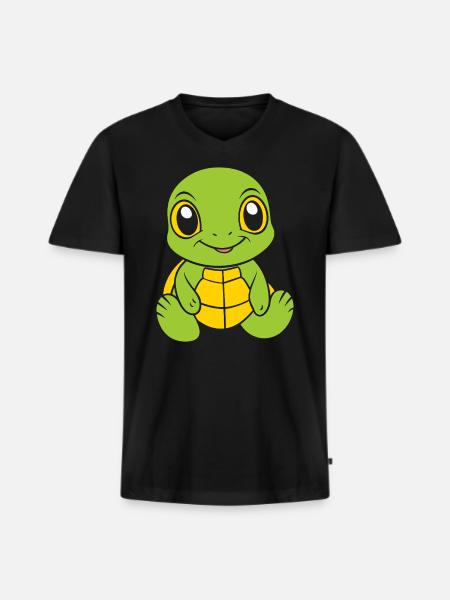 tortoise - Men's Premium Organic T-shirt with V-neck - black