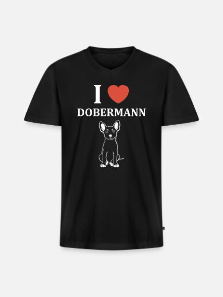 Dobermann - Men's Premium Organic T-shirt with V-neck - black