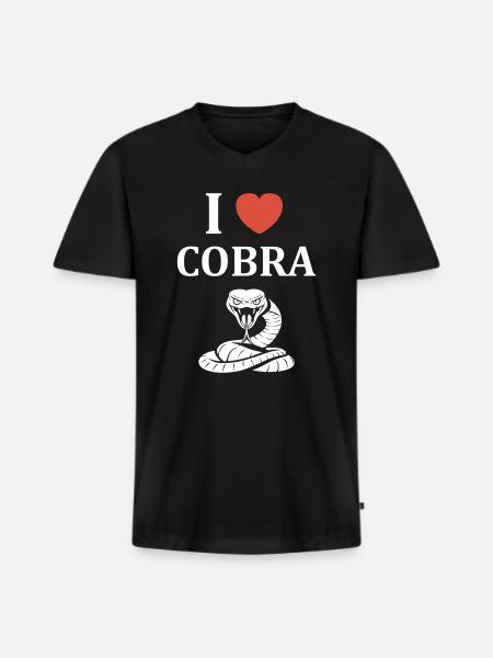 cobra - T-shirt encolure en V Premium bio Homme - noir