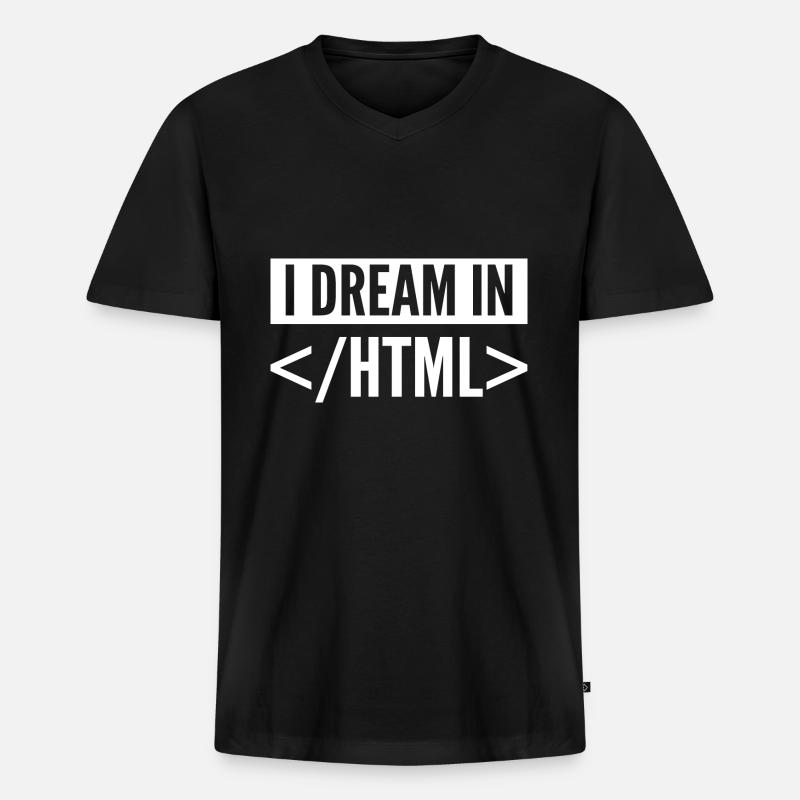 Lustige Codierung Web-Entwickler - Männer Premium Bio T-Shirt mit V-Ausschnitt - Schwarz