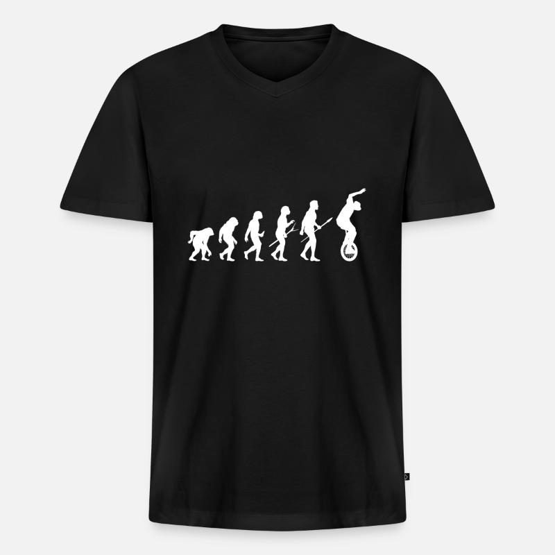 Einrad Evolution Circus Fahrrad Perfomer - Männer Premium Bio T-Shirt mit V-Ausschnitt - Schwarz