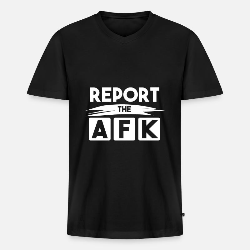 melde den AFK! - Männer Premium Bio T-Shirt mit V-Ausschnitt - Schwarz