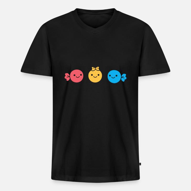 Süßigkeiten - Männer Premium Bio T-Shirt mit V-Ausschnitt - Schwarz