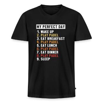 Padel Perfect Day Paddleball Padel Tennis Padel - Men's Premium Organic T-shirt with V-neck - black - Front - Nico (187cm)