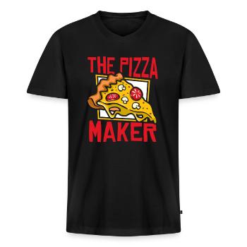 The Pizza Maker Pizza Pizza Tray Pizza Oven - Men's Premium Organic T-shirt with V-neck - black - Front - Nico (187cm)