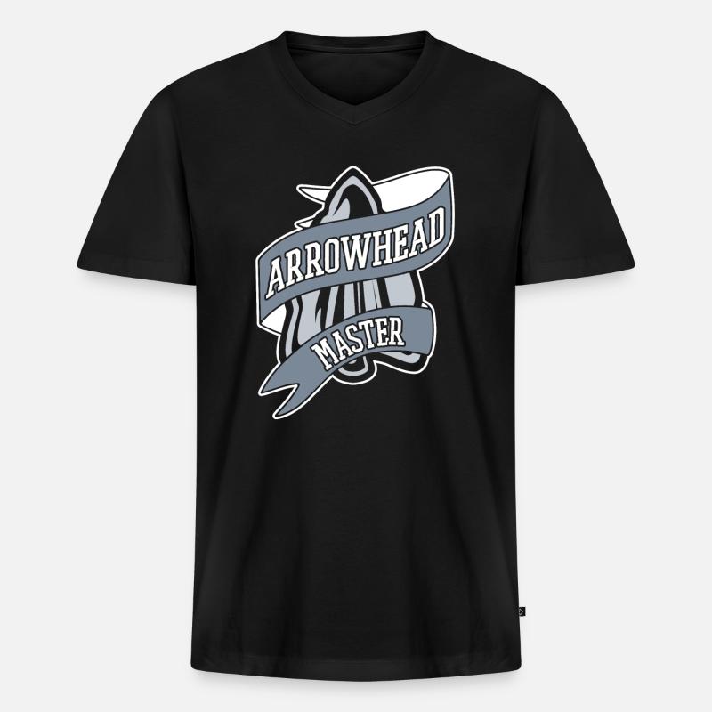 Arrowhead Master Jagdspitzen Arrowhead Hunter - Männer Premium Bio T-Shirt mit V-Ausschnitt - Schwarz