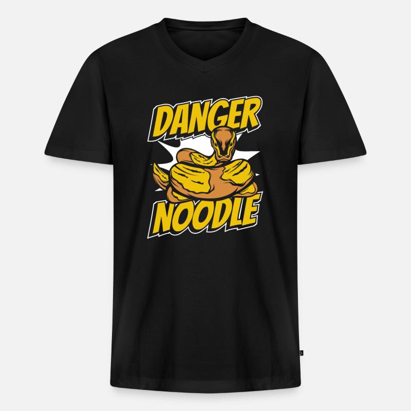 Danger Noodle Schuppenkriechtiere Python Banana - Männer Premium Bio T-Shirt mit V-Ausschnitt - Schwarz