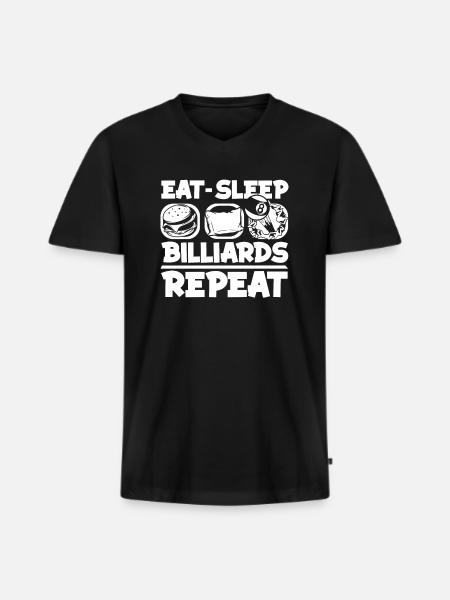 Spis søvn billard Gentag billard Bord Billard - Premium økologisk T-shirt med V-hals til mænd - sort