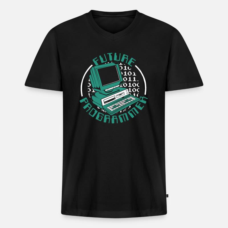 Future Programmer Softwareingenieur Developer - Männer Premium Bio T-Shirt mit V-Ausschnitt - Schwarz