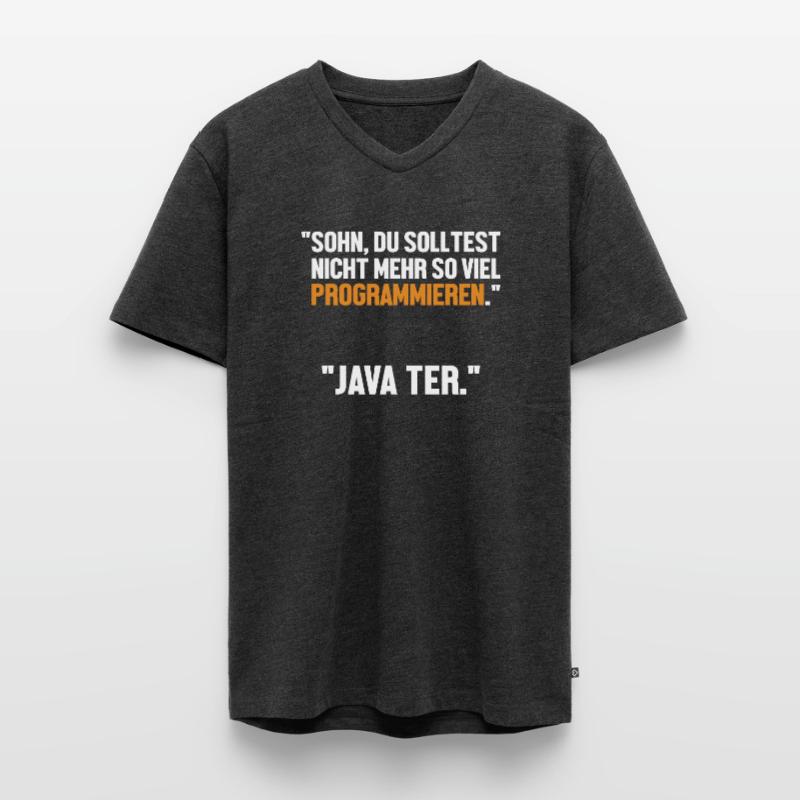 Sohn Programmieren Ja Vater Developer Coder Männer Premium Bio T-Shirt mit V-Ausschnitt