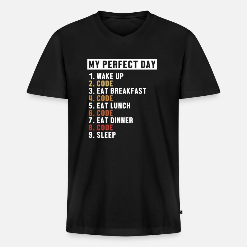 Coding Perfect Day Developer Softwareingenieur - Männer Premium Bio T-Shirt mit V-Ausschnitt - Schwarz