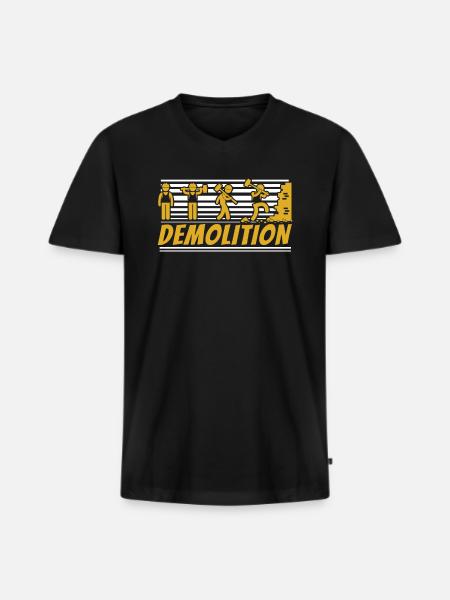 Abriss Heimwerkerhaus Wrecker House - Männer Premium Bio T-Shirt mit V-Ausschnitt - Schwarz
