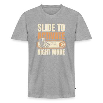 Slide To Activate Night Mode Opera House Lover - Men's Premium Organic T-shirt with V-neck - heather grey - Front