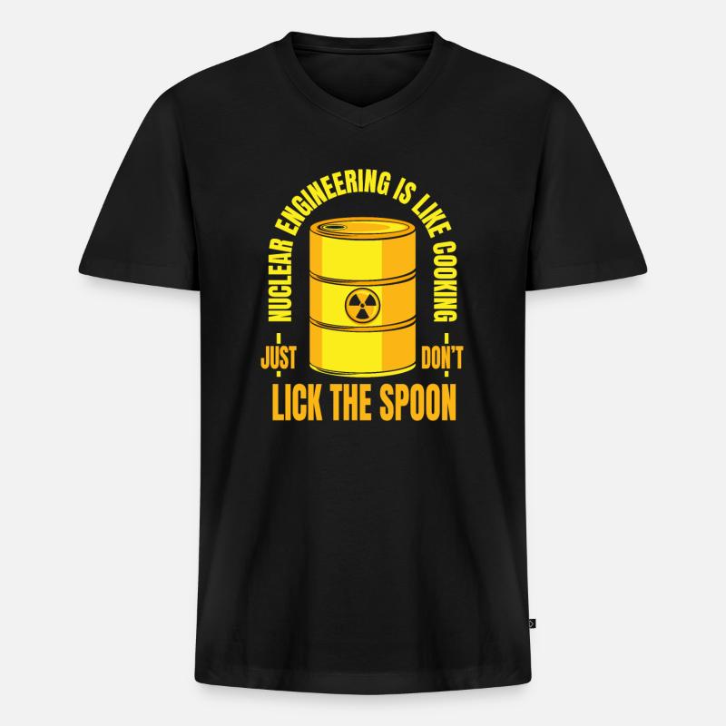 Atomtechnik ist wie Energie kochen - Männer Premium Bio T-Shirt mit V-Ausschnitt - Schwarz