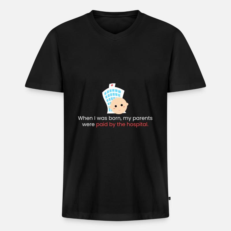 Als ich geboren wurde - Männer Premium Bio T-Shirt mit V-Ausschnitt - Schwarz
