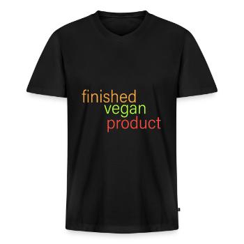Produit fini végétalien - T-shirt encolure en V Premium bio Homme - noir - Devant - Nico (187cm)